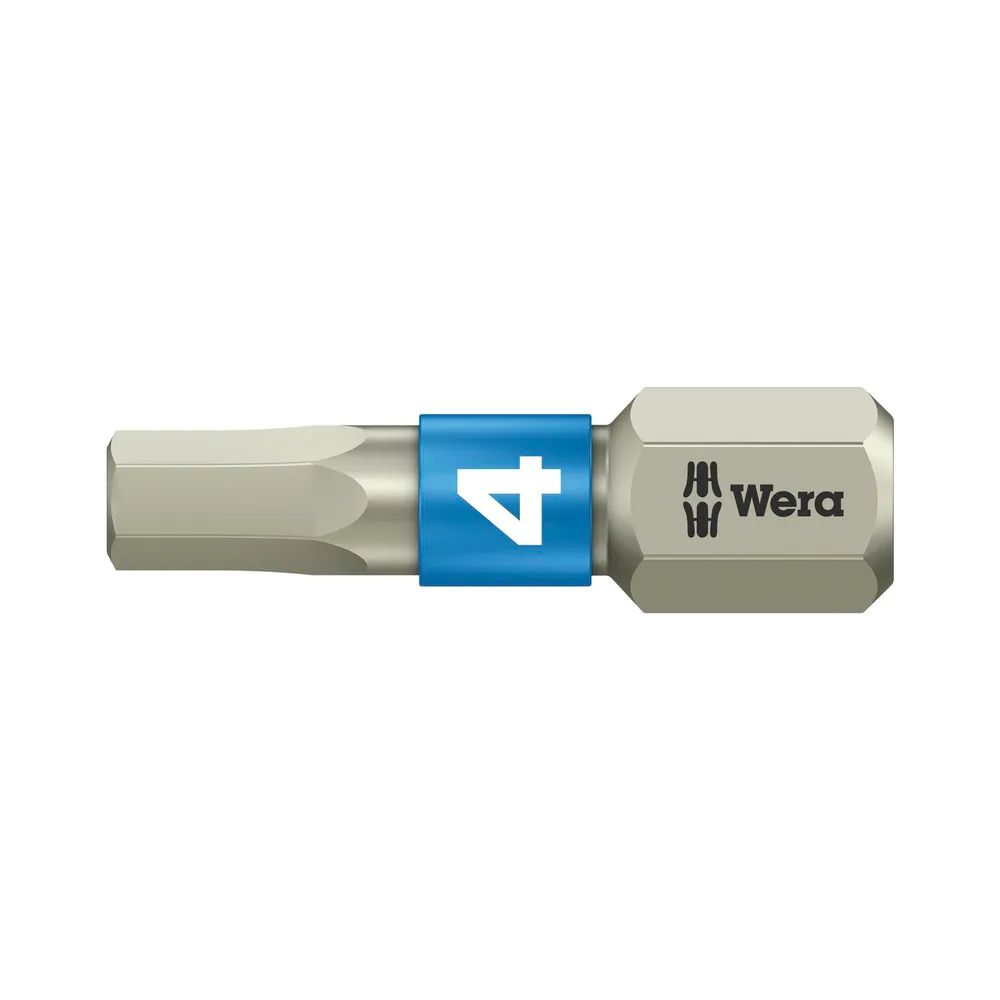 WERA Bit-Einsatz Edelstahl 3840/1TS 1/4sechskant 4.0/25 mm Innensechskant