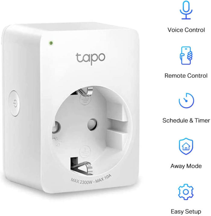 TP-LINK Tapo P100 V1 - Smart-Stecker - kabellos - 802.11b/g/n, Bluetooth 4.2 - 2.4 Ghz (Packung mit 