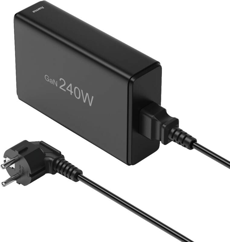 Hama USB-Ladestation 5 Ports, GaN, Schnellladegerät, 4xUSB-C, 1xUSB-A, PD, 240 W