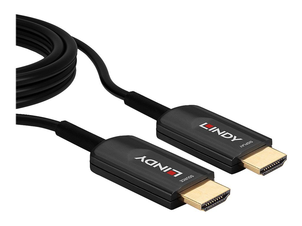 Lindy Ultra High Speed - HDMI-Kabel - HDMI männlich zu HDMI männlich - 15 m - Hybrid Kupfer/Kohlefaser - Schwarz - rund, unterstützt 8K 60 Hz (7680 x 4320)