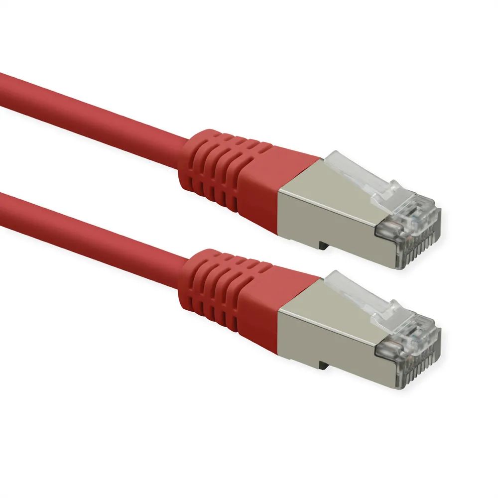ROLINE Patchkabel Cat.6 (Class E), PoE, S/FTP (PiMF), rot, 1 m