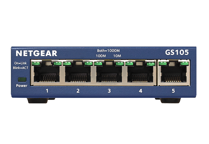 Netgear GS105 - Switch - 5 x 10/100/1000 - Desktop