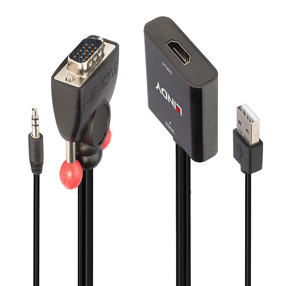 Lindy Videoadapter - HD-15 (VGA), USB (nur Strom)