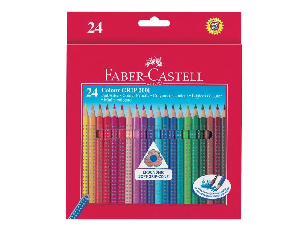 FABER-CASTELL GRIP 2001 - Farbstift - gemischte Farben (Packung mit 24)