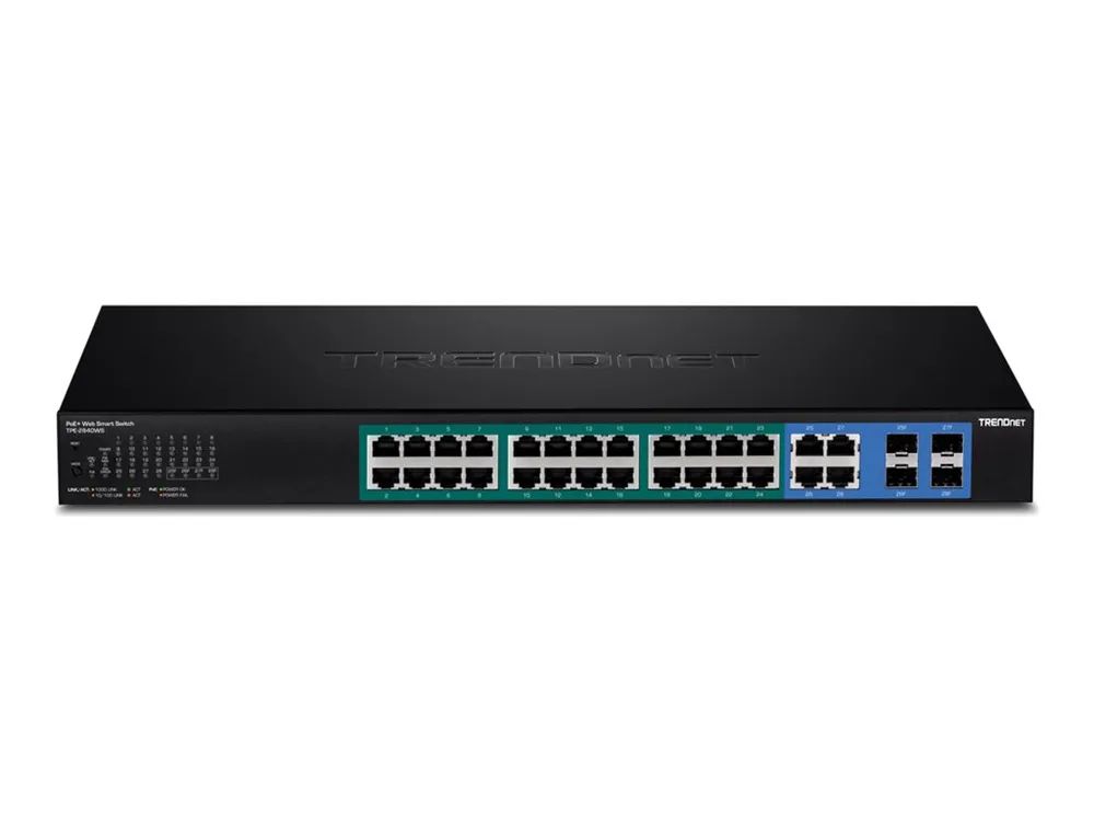 TRENDnet TPE TPE-2840WS 28-Port Gigabit Web Smart PoE+ Switch - Switch - managed - 4 x 10/100/1000 (PoE+)