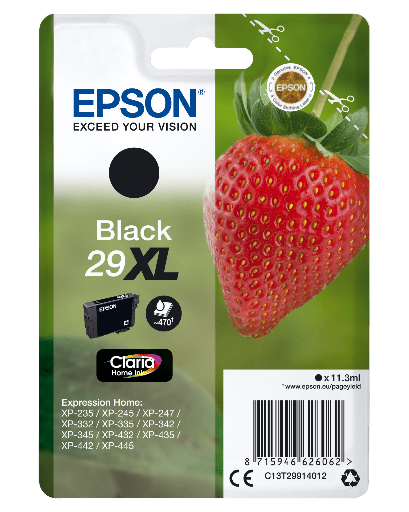 Epson 29 Tinte Erdbeere Single, XL, schwarz
