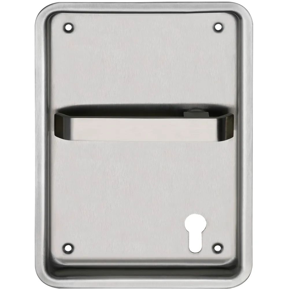 Marchesi Turnhallenmuschel, 170 x 240 mm, links, PZ 88 mm, VK 8 mm, Edelstahl matt