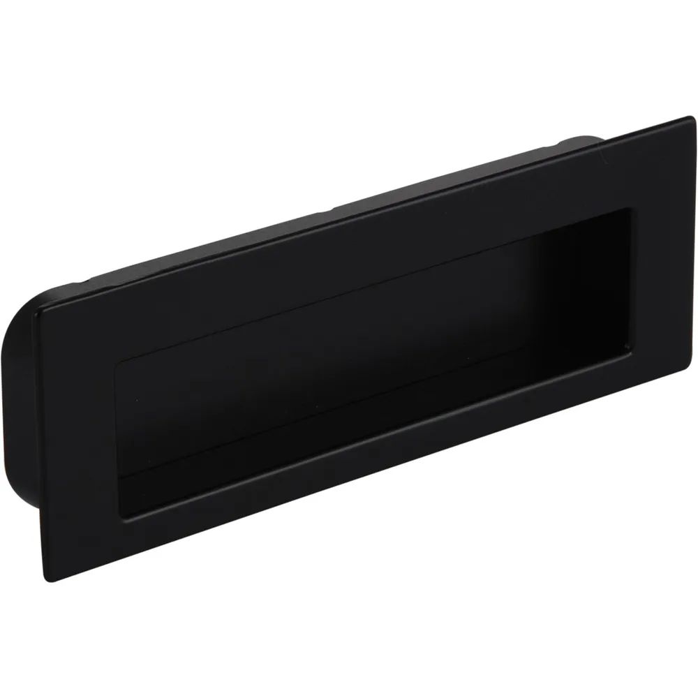 Siro Muschelgriff Nicola B 112, Einlassmaß 106,5 x 31 mm, ZN schwarz matt