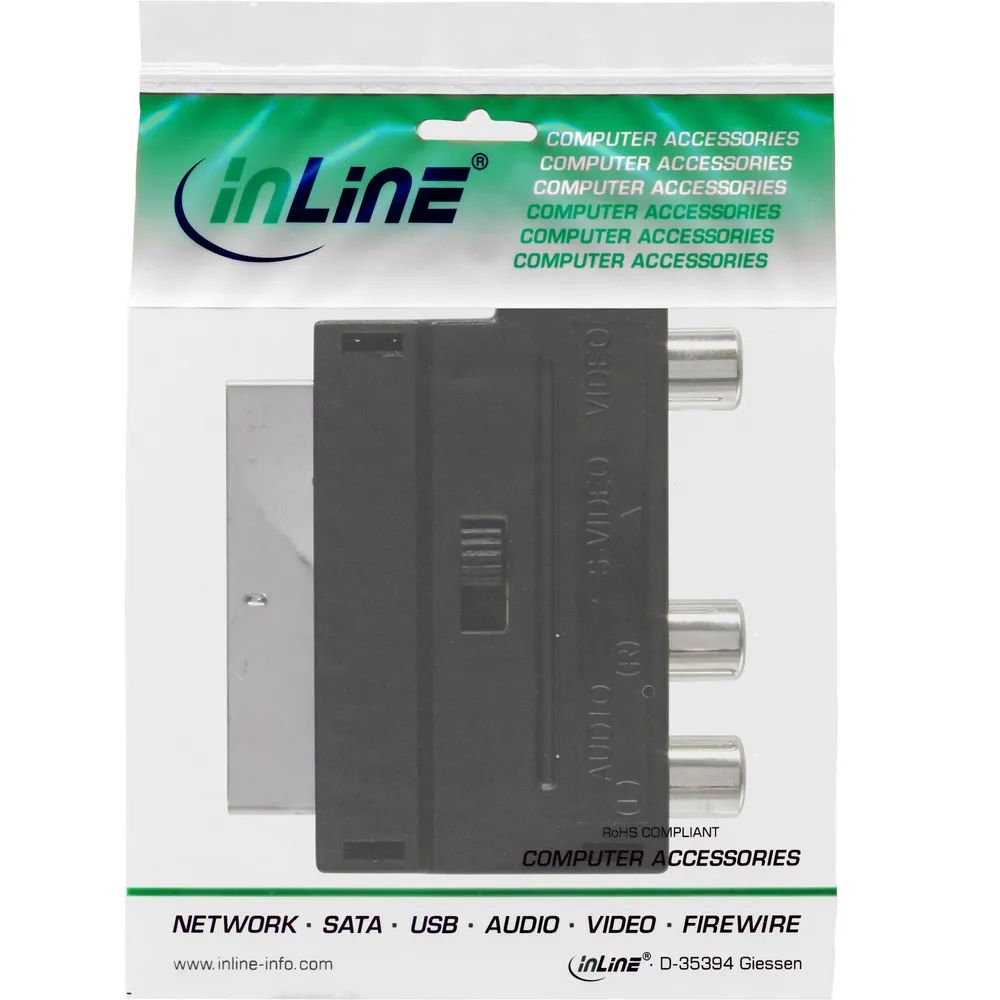 InLine Scart Adapter - Scart (in/out) an 3x Cinch Buchse und 1x S-VHS Buchse