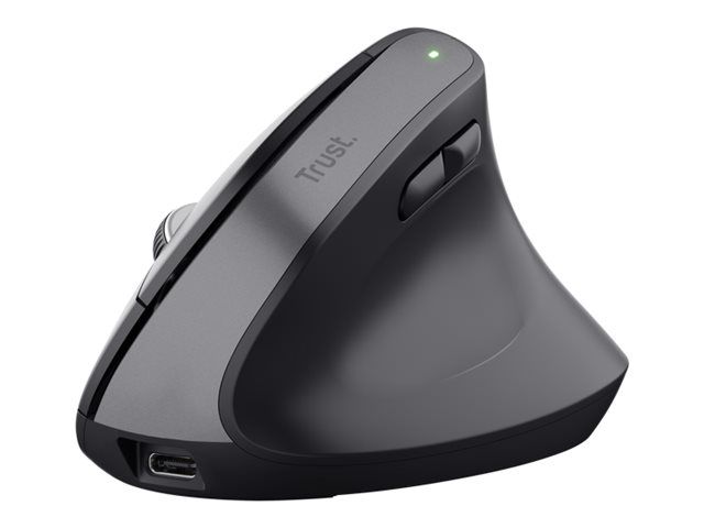 Trust Bayo+ - Vertikale Maus - ergonomisch - Für Rechtshänder - optisch - 6 Tasten - kabellos - 2.4 GHz - kabelloser Empfänger (USB)