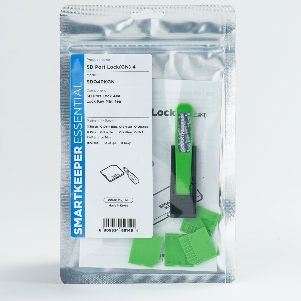 Smart Keeper Mini"SD Port" Blocker grün 4 Stk.+Key