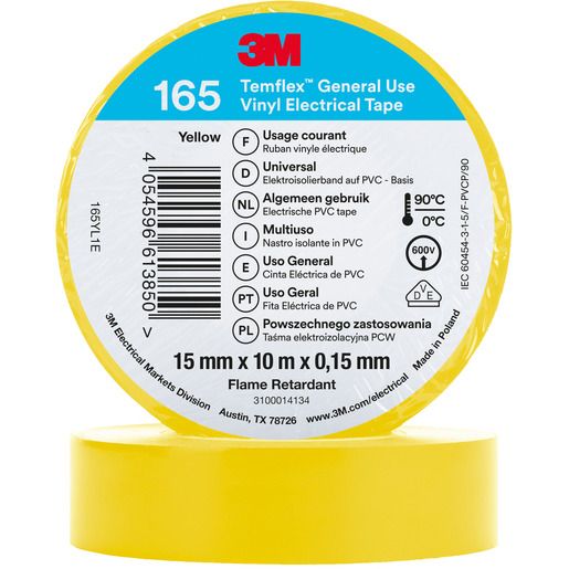 3M PVC-ISOLIERBAND 15MM X 10M GE / TEMFLEX 165 7100184732