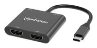 Manhattan USB-C PD auf Dual-HDMI-Monitor-Adapter 4K 60Hz - Adapter - Digital/Daten