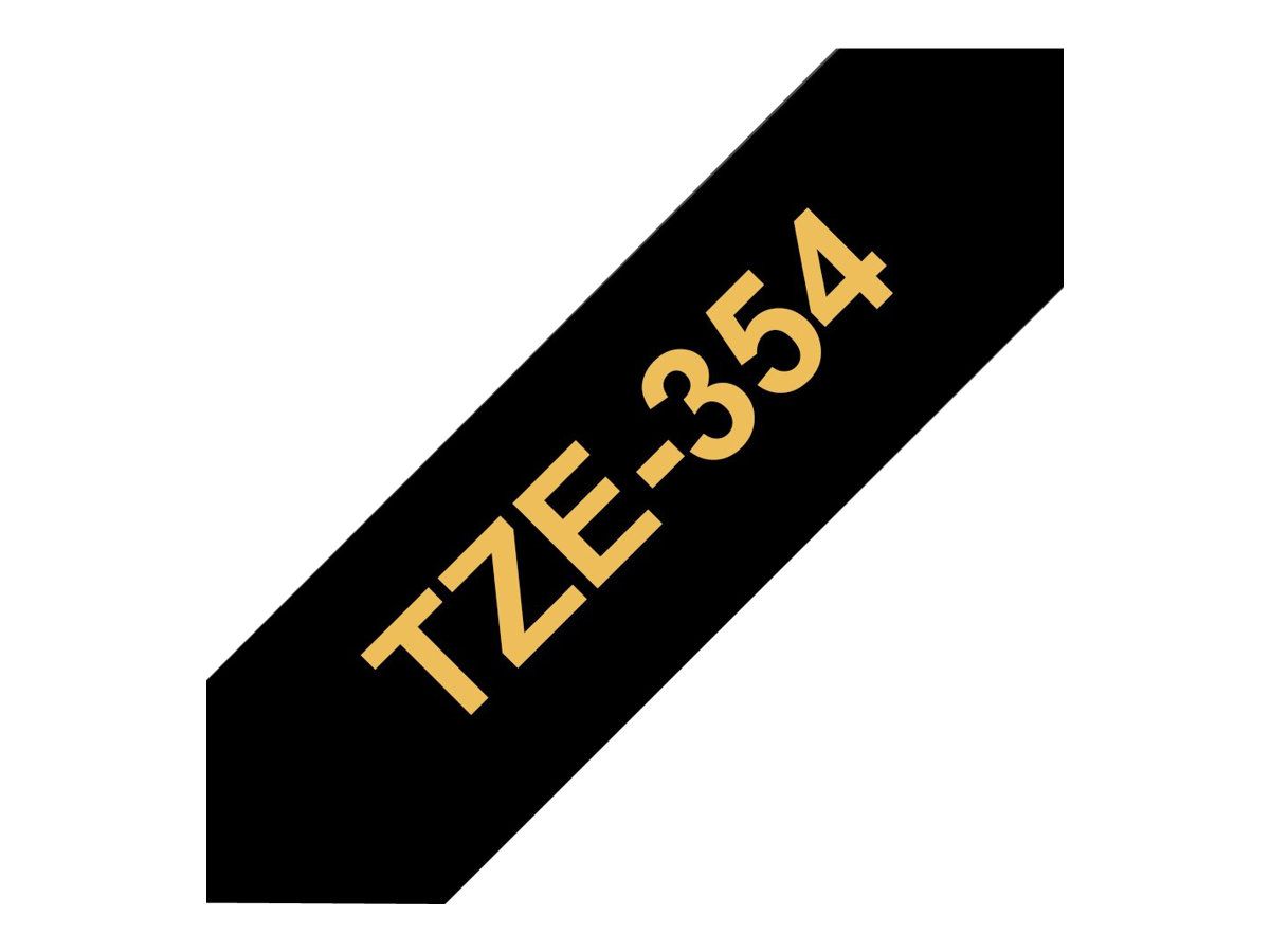 Brother TZe-354 - Selbstklebend - gold auf schwarz - Rolle (2,4 cm x 8 m)
