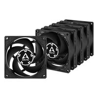 Arctic P8 PWM PST - Gehäuselüfter - PWM - 80 mm - Schwarz (Packung mit 5)