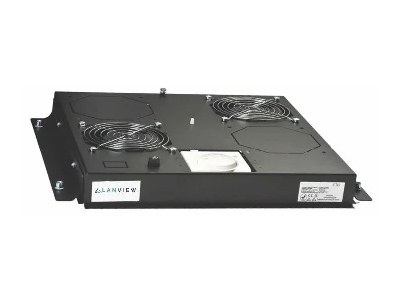 Lanview Rack-Lüftereinsatz - mit 2 Ventilatoren - Wechselstrom 220/240 V - Schwarz - 1U - 48.3 cm (19")