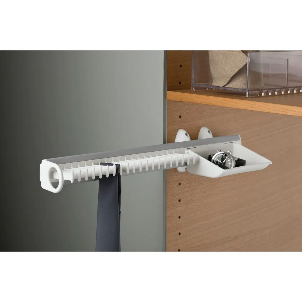 SERVETTO Self System Krawattenhalter Modell B Aluminium/Kunststoff weiß