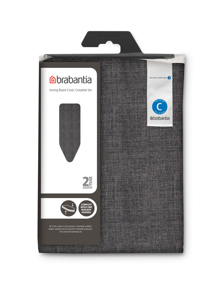 Brabantia Baumwollbezug C, 124x45cm, mit Unterlage, Denim Black