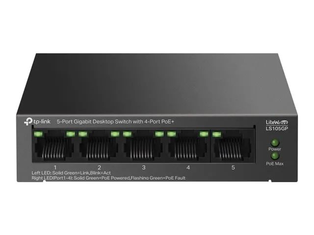 TP-LINK LiteWave LS105GP V1 - Switch - 4 x 10/100/1000 (PoE+)