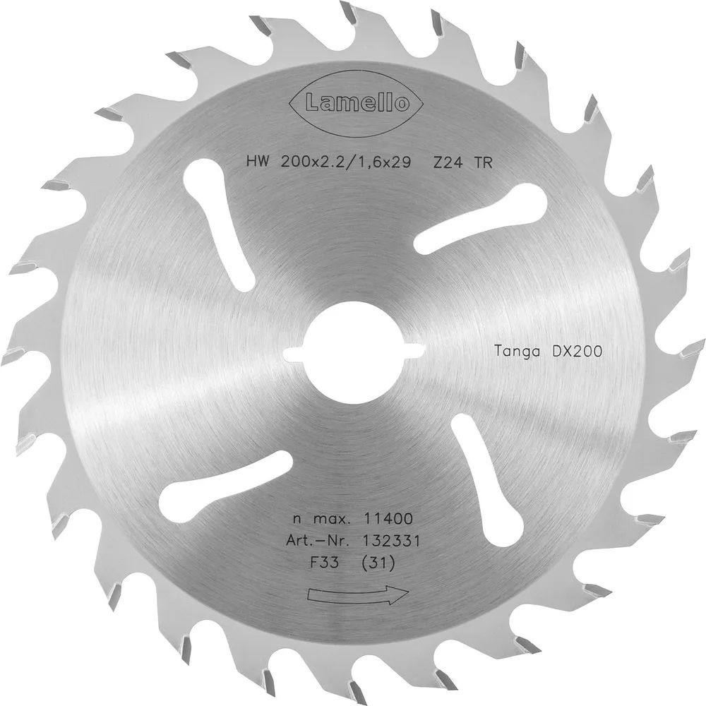 LAMELLO Sägeblatt HW ø 200 mm Z24 für Schnitte in Holzrahmen