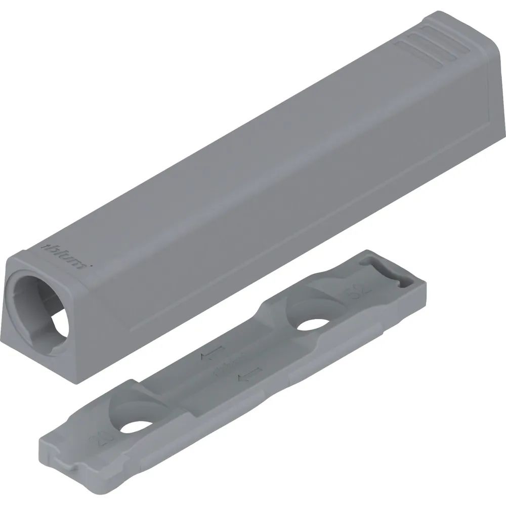 BLUM TIP-ON gerade Adapterplatte 956A1201, Langversion, platingrau