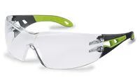 UVEX Arbeitsschutz pheos - Schutzbrille - EN 166 - EN 170 - Schwarz - Grün - Transparent - Polyoxymethylen (POM) - Thermoplastisches Elastomer (TPE) - Polycarbonat