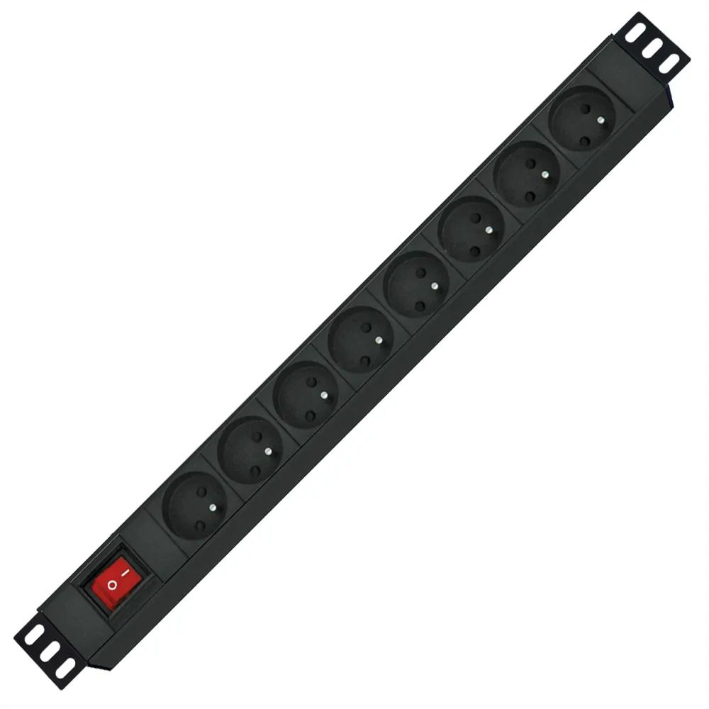ROLINE 19-Zoll-Steckdosenleiste 8fach, mit Ein-/Aus-Schalter, UTE-Version, schwarz, 1,8 m
