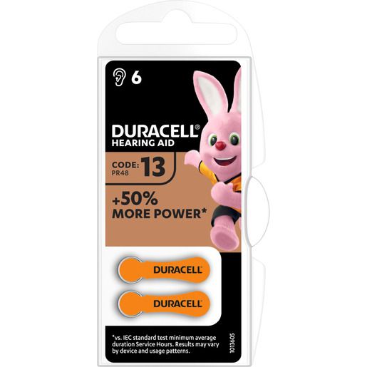 Duracell HÖRGERÄTE-BATTERIE 1,4V / DURACE EASYTAB 13 / 6STK. 077566/167148
