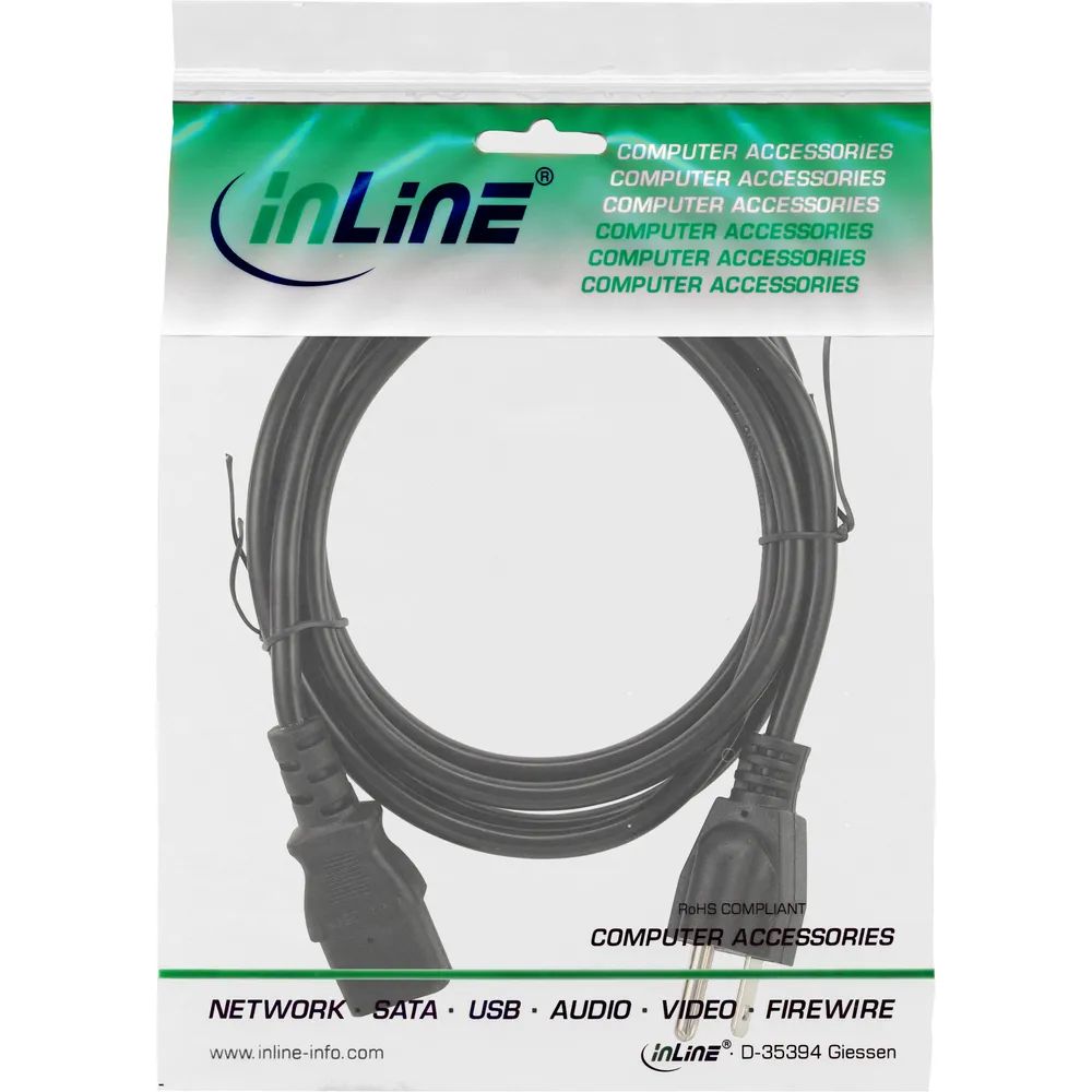 InLine Netzkabel - Netzstecker USA auf Kaltgerätestecker C13 - 5m