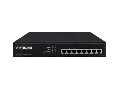IC Intracom Intellinet 8-Port Gigabit Ethernet PoE+ Switch, 8 x PoE ports, IEEE 802.3at/af Power-over-Ethernet (PoE+/PoE)