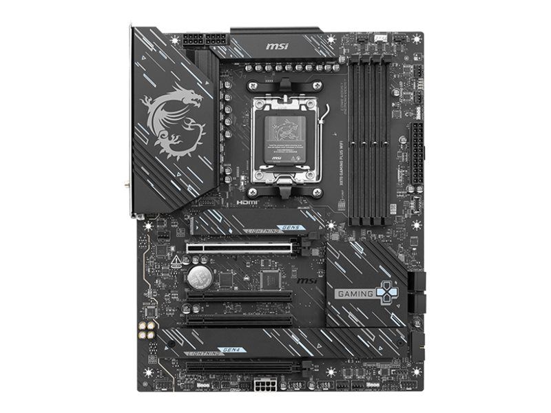 MSI X870 GAMING PLUS WIFI - Motherboard - ATX - Socket AM5 - AMD X870 Chipsatz - USB-C 3.2 Gen 2x2, USB 3.2 Gen 2, USB 3.2 Gen 1, USB4 - Wi-Fi 7, 5 Gigabit Ethernet, Bluetooth - Onboard-Grafik (CPU erforderlich)