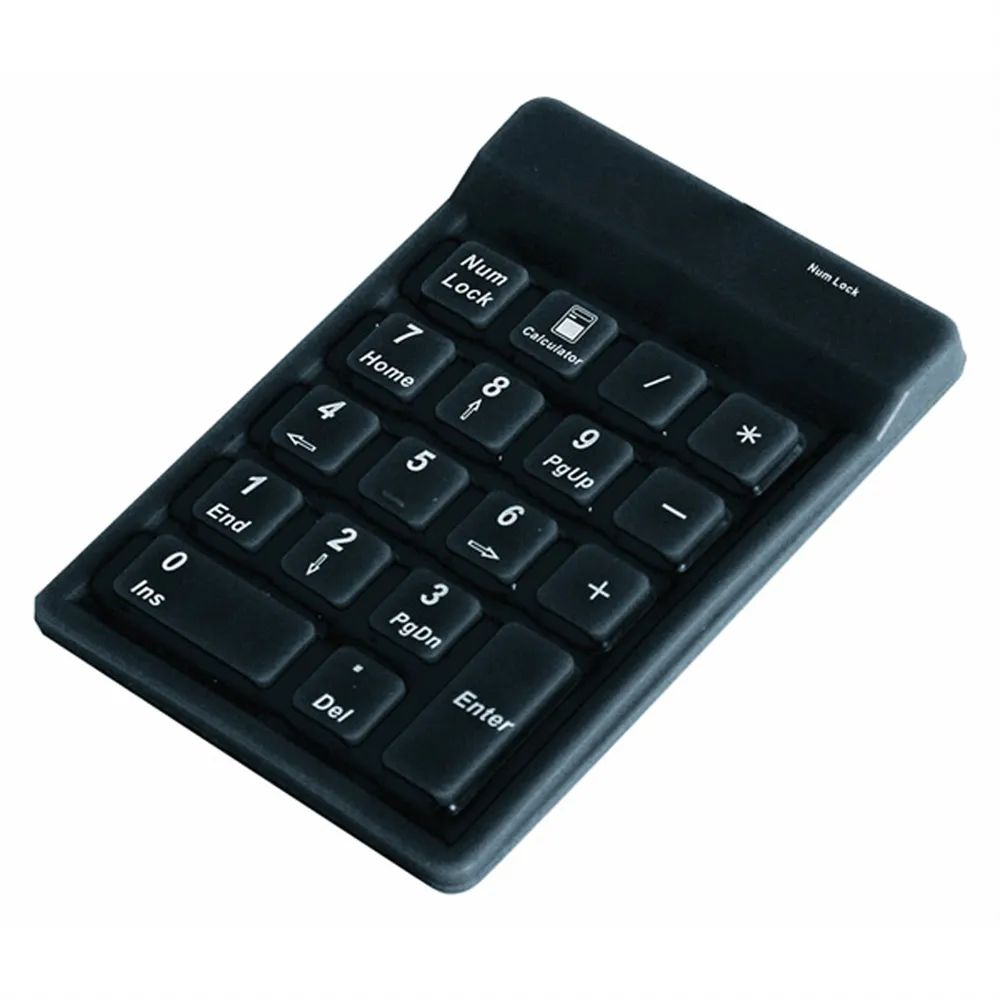 KeySonic ACK-118BK Nummernblock - Silikon - USB - schwarz - USB - 18 - Universal - Schwarz