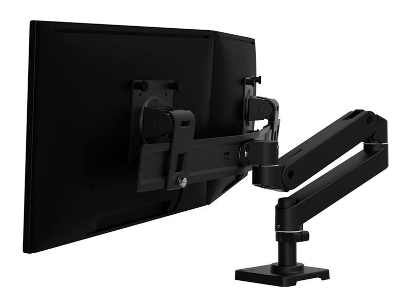 Ergotron LX Pro - Befestigungskit (Dual Direct Arm, 2 Drehgelenke, 2-teilige Tischklemme, Befestigungsmaterialien, Basis, Arm für zwei Bildschirme, Verlängerung, Stange, Stangenring) - für 2 LCD-/Plasma-Konsolen - Aluminium - Schwarz - Bildschirmgröß