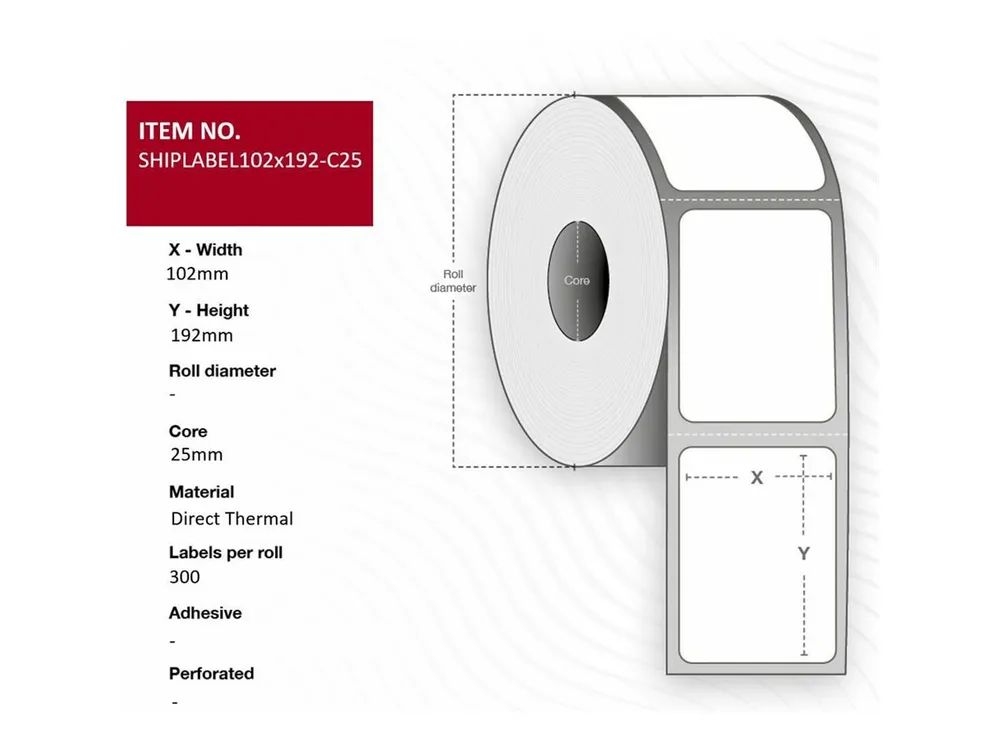Capture Permanenter Klebstoff - perforiert - weiß - 102 x 192 mm 7200 Etikett(en) (24 Rolle(n)