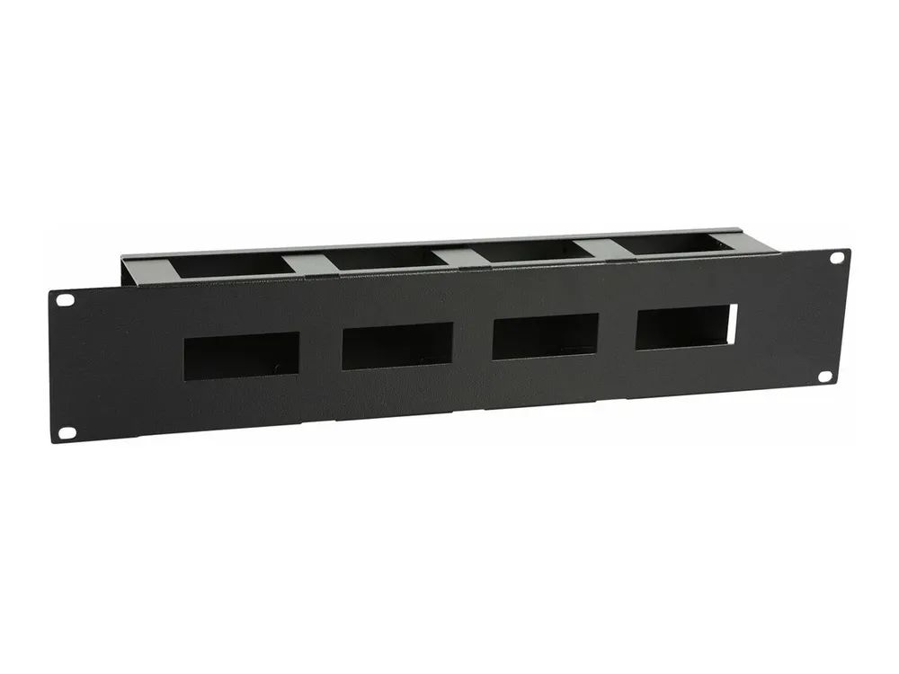 Lanview by Logon - Rack-Kabelorganizer - with cover - Rack montierbar - Schwarz, RAL 9005 - 2U - 48.3 cm (19")