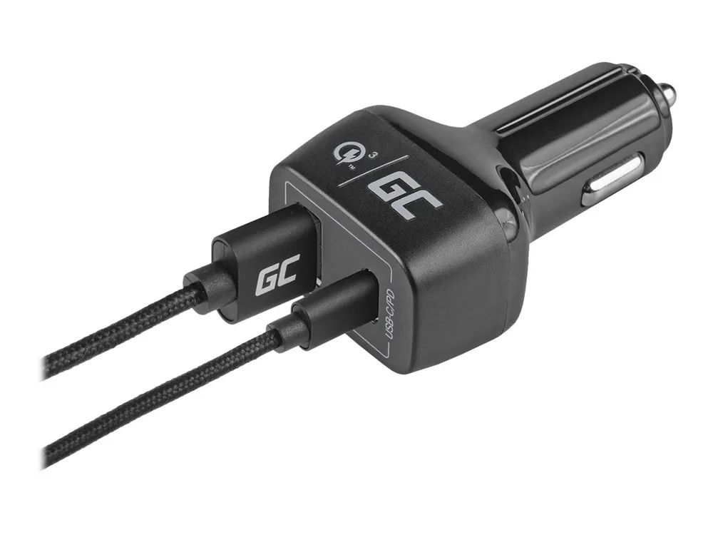 Green Cell Auto-Netzteil - 42 Watt - PD, QC 3.0 - 2 Ausgabeanschlussstellen (USB, USB-C)