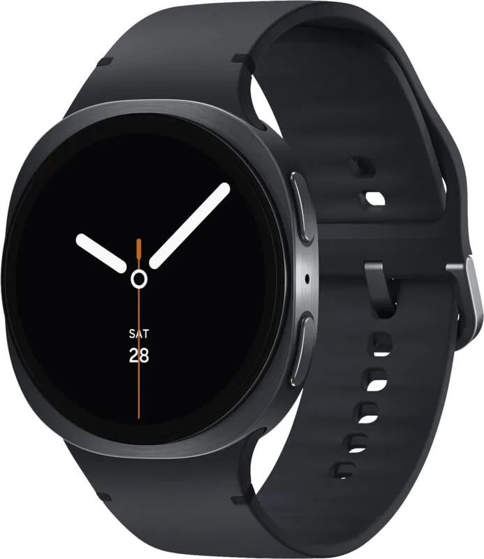 Samsung Galaxy Watch8 - 40 mm - Carbon-Schwarz - intelligente Uhr mit Sportband - Gummi - Graphit - Bandgröße: S/M - Anzeige 3.4 cm (1.34")