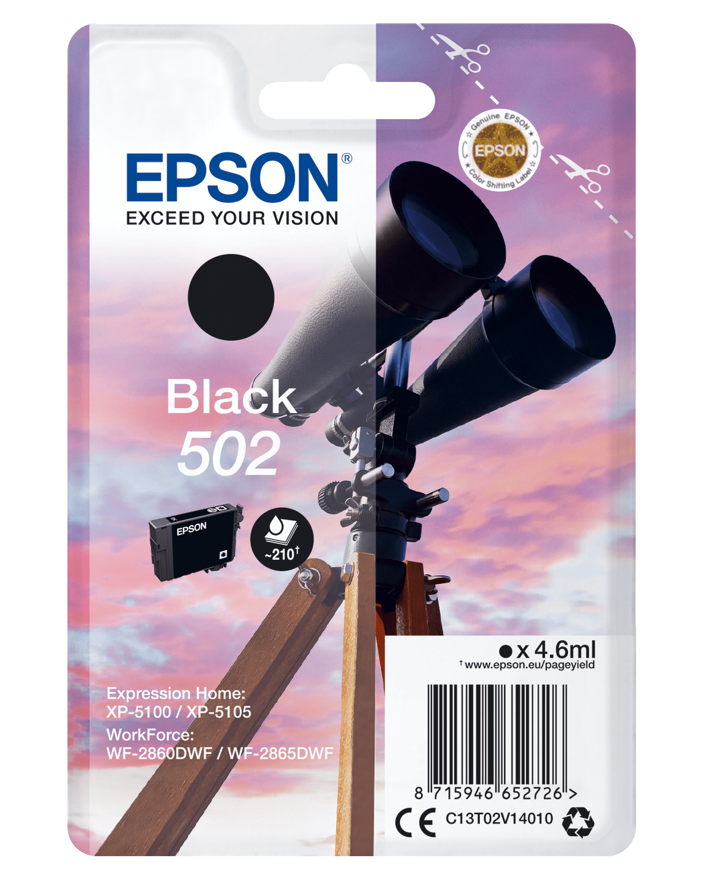 Epson 502 Tinte Fernglas Single, Standard, schwarz