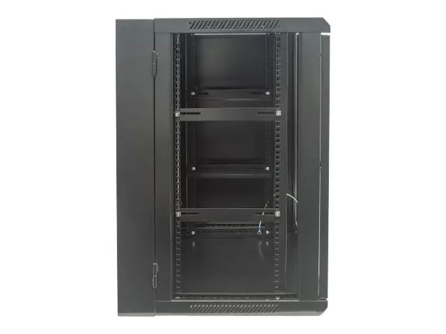 IC Intracom Intellinet Network Cabinet, Wall Mount (Double Section Hinged Swing Out), 15U, Usable Depth 425mm/Width 540mm, Black, Assembled, Max 30kg, Swings out for access to back of cabinet when installed on wall, 19",Parts for wall install (eg scr