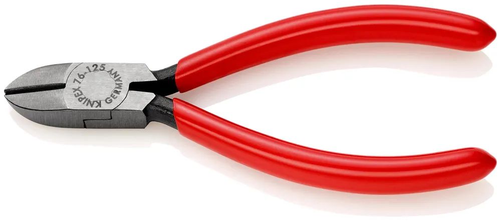 KNIPEX Seitenschneider für Elektromechaniker mit Kunststoff überzogen schwarz atramentiert 125 mm