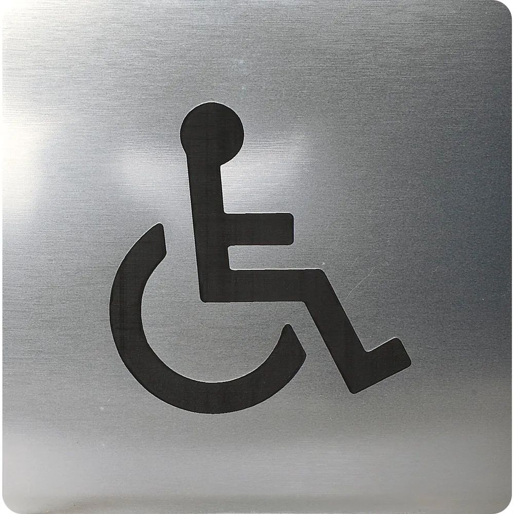 Schachermayer VVP WC Symbol Rollstuhl selbstklebend, 100 x 100 mm, Kunststoff Edelstahl-Effekt