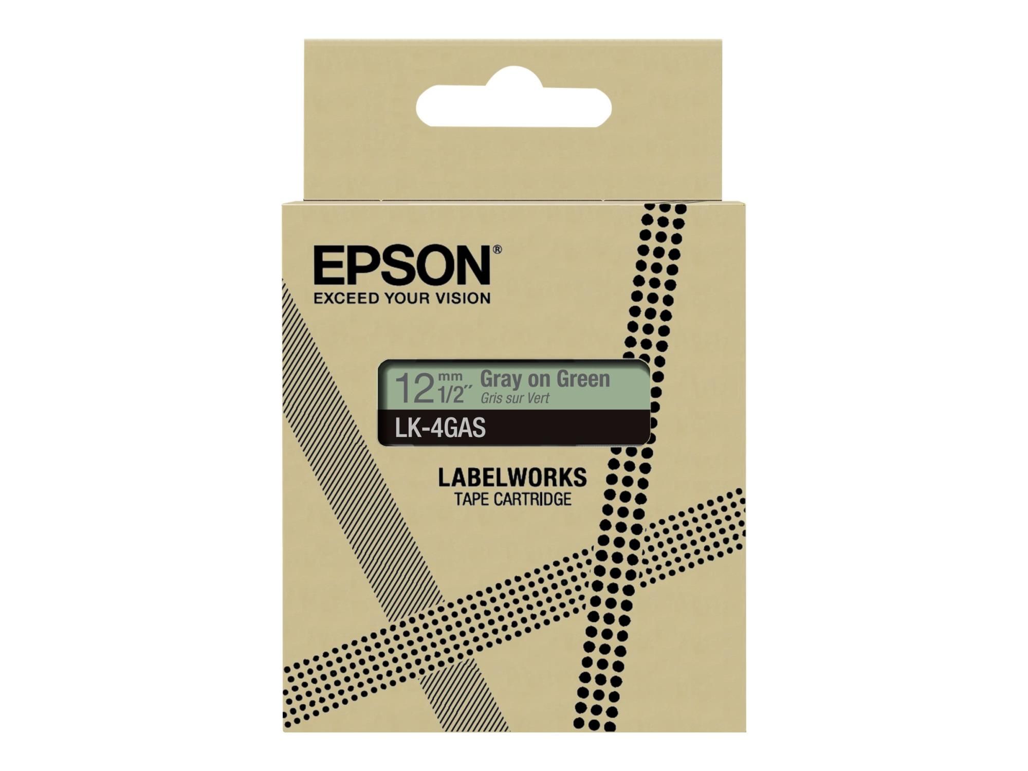 Epson Soft Green/Gray 12mm LK-4GAS