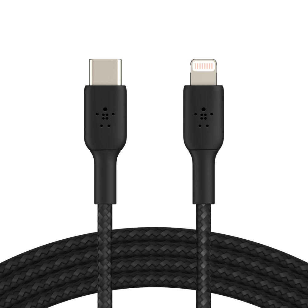 Belkin BoostCharge - Lightning-Kabel - 24 pin USB-C männlich zu Lightning männlich - 1 m - Schwarz -