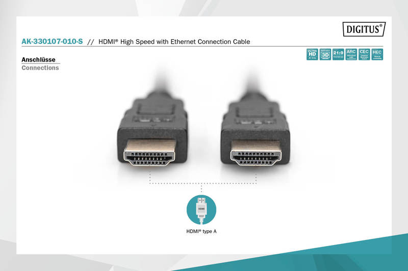 DIGITUS HDMI High Speed Ultra HD mit Ethernet 1m