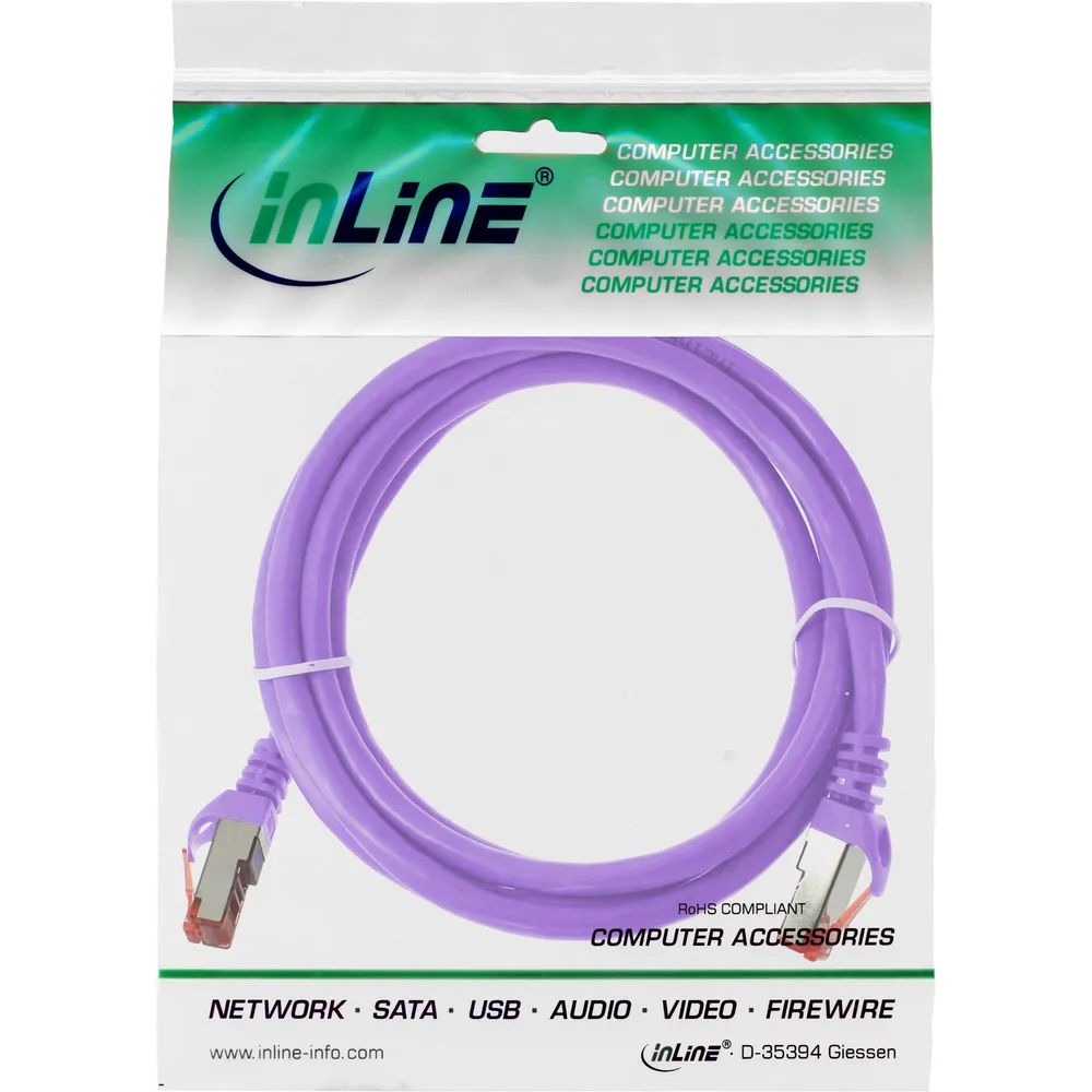 InLine Patchkabel - S/FTP (PiMf) - Cat.6 - 250MHz - PVC - Kupfer - violett - 1,5m