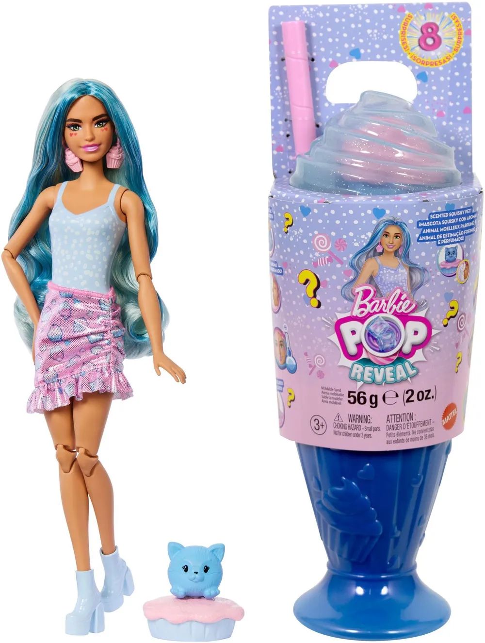 Mattel GmbH BRB Pop! Reveal Treats Serie Blue Doll