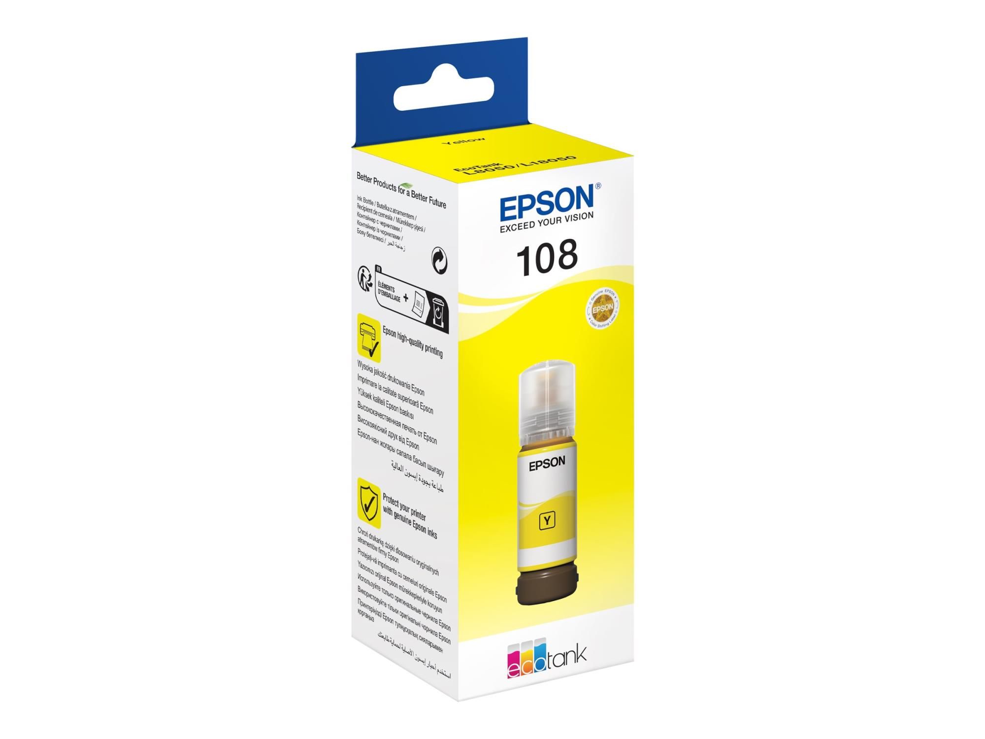 Epson Ink/108 EcoTank Yellow ink bottle