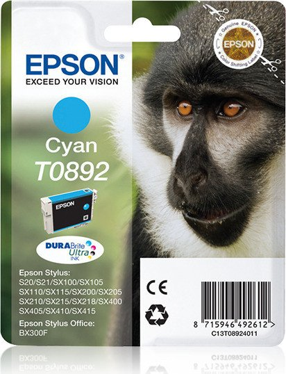Epson Tinte T0892 Affe, Single, cyan