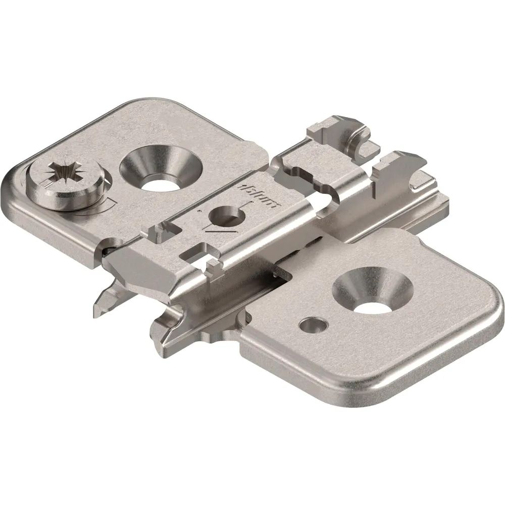 BLUM CLIP Exzenter Kreuzmontageplatte, Stahl, Schrauben, Distanz 0 mm