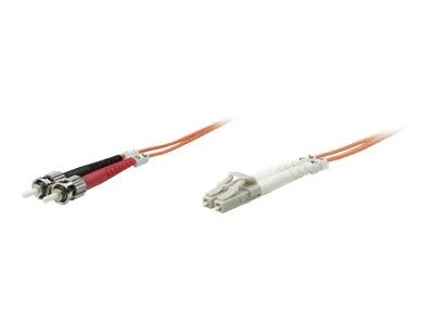 Intellinet Fiber Optic Patch Cable, OM2, LC/ST, 3m, Orange, Duplex, Multimode, 50/125 µm, LSZH, Fibre, Lifetime Warranty, Polybag - Patch-Kabel - ST multi-mode (M)